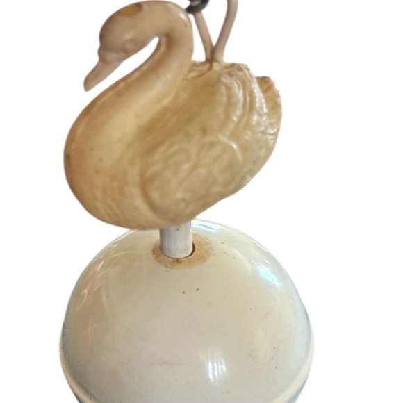 Vintage 1950’s Baby Swan Rattle Toy Blue White Plastic Retro Infant - Picture 7 of 8
